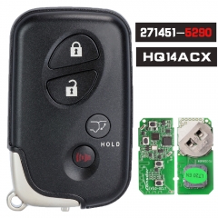 Smart Remote Key Fob 4 Button 314MHz/ 315MHz/433MHz for Lexus RX350 RX450H FCCID: HYQ14ACX Board ID: 271451-5290 G N E