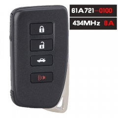 ID de la placa: 61A721-0100, FCCID: BC4EQ Llave de repuesto para mando a distancia inteligente de 4 botones con chip 434MHZ 8A para Lexus