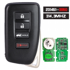 ID de la placa: 231451-3950, FCCID: HYQ14FLB Llave remota inteligente 4 botones 314.3MHz Fob para Lexus NX300 NX300h RX350 RX350L 2020 2021 2022