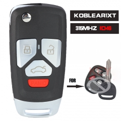 Mando a distancia de coche con tapa actualizado, 315MHz ID46 para Buick Chevrolet GMC (FCC ID: KOBLEAR1XT / P/N: 10443537)