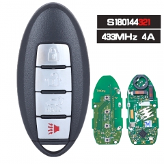 S180144321 Smart Remote Key 4 Button 433.92MHz 4A Fob for Infiniti QX60 2017 2018