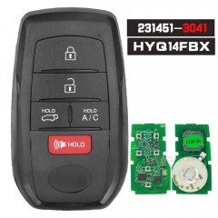 ID de la placa: 231451-3041 Mando a distancia inteligente, 5 botones, sin llave, 314,3 MHz, Fob para Toyota BZ4X 2023 2024