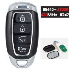 95440-J3000 funda de mando a distancia inteligente 433MHz ID47 4 botones para Hyundai Veloster 2017 2018 2019 2020 2021