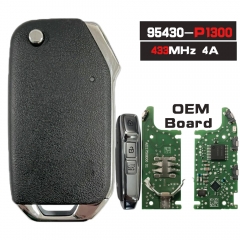 OEM Board 95430-P1300 ASK 433MHz 4A PCF7939M 3 Button Flip Remote Car Key Fob for KIA Sportage V (NQ5)