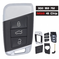 Keyless Go 3G0959752/ 3G0 959 752 Smart Remote Key Fob 434MHz MQB ID48 for  Volkswagen VW Passat Magotan B8 for Skoda A7 Variant