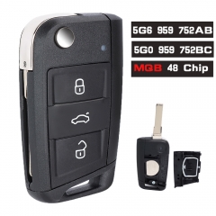 Keyless Go 5G6 959 752AB /5G0 959 752BC Smart Remote Key Fob 434MHz MQB ID48 for Volkswagen Golf 7 MK7 for Skoda Octavia A7 for Seat