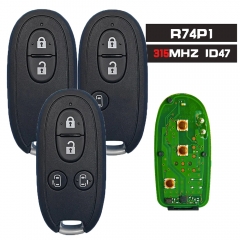 FCCID: R74P1 Original Smart Remote Key for Suzuki Alto Wagon Hustler 315MHz PCF7953 / HITAG 3 / 47 Chip Russia Market