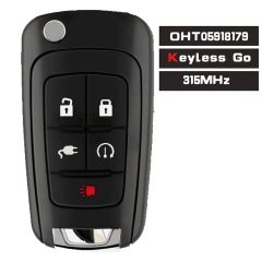 OHT05918179 PN:22923862 Keyless Go Flip Remote Key 315MHz ID46 5 Button Chevrolet Volt 2011 2012 2013 2014 2015