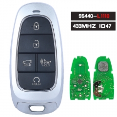 95440-L1110, T08-F08-4F27 Smart Keyless Go Remote Key 5B 433MHz ID47 Fob for Hyundai Sonata 2019-2020