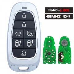 95440-L1600, T08-F08-4F27 Smart Keyless Go Remote Key 7B 433MHz ID47 Fob for Hyundai Sonata 2020-2022