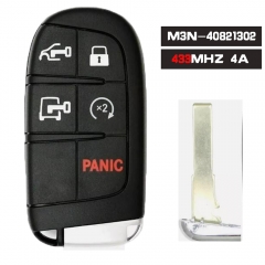 P/N: 7FF25LXHAB M3N-40821302 Smart Remote Key 433MHz 4A Chip 5 Button Replacement for RAM ProMaster 1500 2500 3500 2022 2023