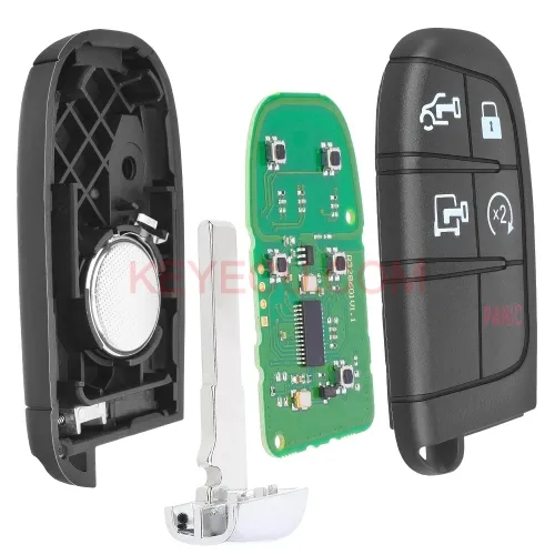 P/N: 7FF25LXHAB M3N-40821302 Smart Remote Key 433MHz 4A Chip 5 Button Replacement for RAM ProMaster 1500 2500 3500 2022 2023