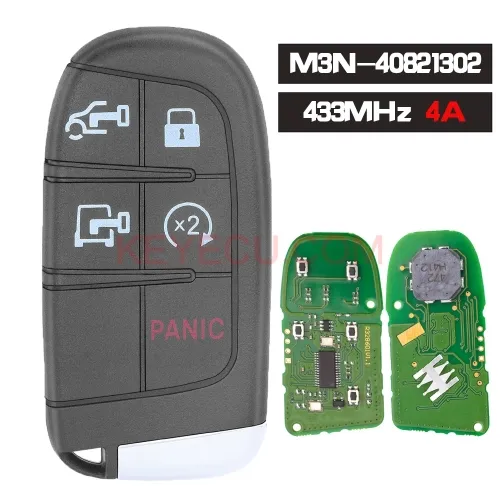 P/N: 7FF25LXHAB M3N-40821302 Smart Remote Key 433MHz 4A Chip 5 Button Replacement for RAM ProMaster 1500 2500 3500 2022 2023