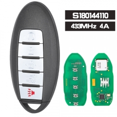 Cont# S180144110, FCC ID: KR5S180144106 Smart Remote Key 5 Button 433MHz Fob for Nissan Rogue 2017 2018 2019 2020