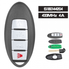 S180144204 , KR5S18014420 433,92 MHz 4A Chip Keyless-go Smart Remote Key Fob 4 botones para Infiniti Q50 Q60 2016 2017 2018