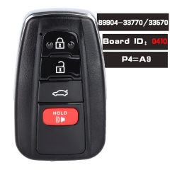 Board ID: 0410,  P4=A9 FCC ID: BR2EX , P/N: 89904-33770 89904-33570 Smart Car Key 433/434MHz for Toyota Camry Hybrid 2018 2019 2020 2021 2022 2023