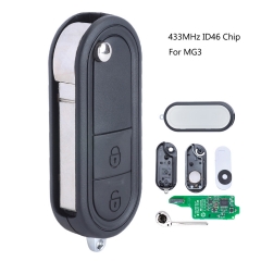 Flip Remote Control Car Key 2 Button Fob Transmitter 433MHz ID46 chip  for MG 3