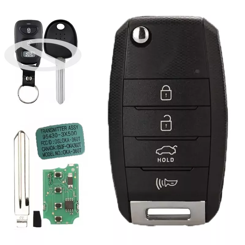 95430-3X500, 95430-3X50 ,OSLOKA-360T Upgraded Flip Remote Key 313MHz ID46 Fob for Hyundai Elantra 2011-2016