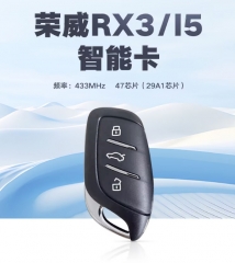 Smart Remote Key 3 Button 433MHz ID47 PCF29A1 Chip Keyless Go  Fob for ROEWE RX3 RX8 RX5 ERX5 I6 I5 2015-2019