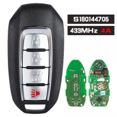 S180144705 Keyless GO 4 + 1B Smart Remtoe Key FSK 433MHz NCF29A1M / HITAG AES / 4A para Infinti QX60 2019-2020