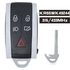 KR55WK49244 ASK 315/433MHz Keyless Go Smart Remote Key PCF7953A HITAG2/46 Chip 5 Button for Jaguar XK XF 2009-2015