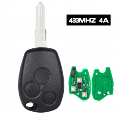 Mando a distancia para coche 3B fob 433 MHz con chip PCF7961M HITAG AES sin cortar VAC102 para Renault Logan II Sandero II 2014