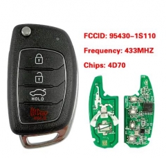 P/N: 95430-1S110 ( OEM Board ) 434MHZ 4D70 4 Button Fob Flip Remote Key for Hyundai HB20 2016-2019