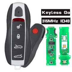 Keyless Go 4+1 Button Remote Key ASK 315MHz PCF7945P 49 Chip for Porsche Panamera HU66 FCC ID: KR55WK50138