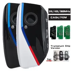 Upgraded Smart Remote Key 315MHz/433MHz/868MHz NO Chip (Transplant Chip Version) for BMW CAS4 CAS4+ FEM BDC 1 3 5 7 Series FCCID: YGOHUF5662 / 776/661