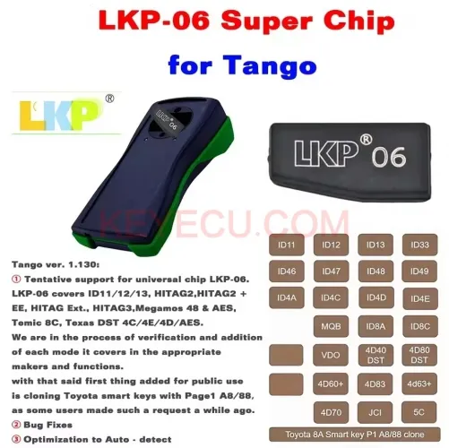 10PCS LKP-06 LKP06 Super Chip Universal Chip for ID11 ID12 ID13 ID33 ID46 ID47 ID48 ID49 4A 4C 4D 4E MQB 8A 8C 4D60+ 4D63+ 4D70 for Tango Key Tool
