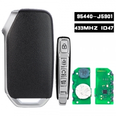 95440-J5901, Smart Remote Car Key Fob 433MHz ID47 Replacement Keyless Go 4 Button for KIA Hz ID47 Replacement Keyless Go 4 Button for KIA Stinger 2017