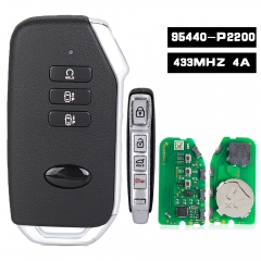 95440-P2200, Smart Remote Car Key Fob 433MHz 4A Replacement Keyless Go 7 Button for KIA Sorento 2021