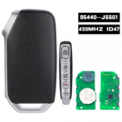 95440-J5501, 95440-J5500 Smart Remote Car Key Fob 433MHz ID47 Replacement Keyless Go 4 Button for KIA Hz ID47 Replacement Keyless Go 4 Button for KIA 