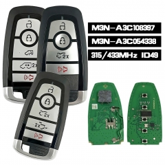 M3N-A3C054338 315MHz. M3N-A3C108397 434MHz Smart Remote key 49 Chip For Ford F150 Lighting 2022-2025 Transit Connect 2020-2024