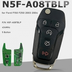 Mando a distancia plegable N5F-A08TBLP de 434 MHz con 5 botones para Ford F150 y F250 (años 2003 y 2004)