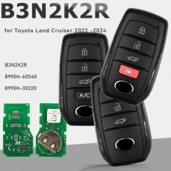 B3N2K2R , PN 8990H-60540 / 8990H-30220 Smart Car Key 433MHz 8A Chip P4 BA for Toyota Land Cruiser 2022 2023 2024