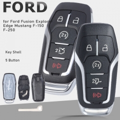 5 Buttons Case Smart Remote Car Key Fob Shell Cover for Ford Fusion Explorer Edge Mustang F-150 F-250 for Lincoln MKC MKX MKZ