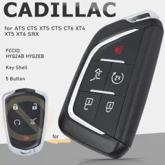 Upgraded Remote Shell Case 5 Button for Cadillac ATS CTS CT6 XTS 2017-2019 FCCID: HYQ2AB HYQ2EB