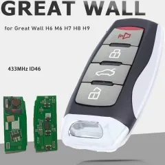 433MHz ID46 Chip 4 Buttons Smart Remote Car Key for Great Wall H6 M6 H7 H8 H9 Keyelss Go
