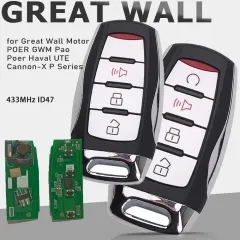 For Great Wall Haval Pao POER GWM Haval Pickup truck P Series Remote ASK 433Mhz ID47 Chip Keyless Go Smart Remote Car Key