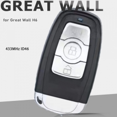 433MHz ID46 Chip 2 Buttons Smart Remote Car Key Fob for Great Wall H6 Keyless Go