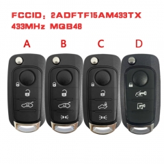 2ADFTF15AM433TX Remote Key Fob 3/4 Button 433.92MHz MQB48 Chip for Fiat 500X Egea Tipo Megamos AES 16FA