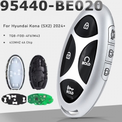 95440-BE020 TQ8-FOB-4F61M43 Smart Remote Key 4+3 Buttons 433MHz 4A Fob Keyless Go for Hyundai Kona (SX2) 2024+