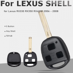 3 Button for Lexus RX330, RX350, RX400h 2003-2008 Remote Key Case Shell Short Blade TOY48
