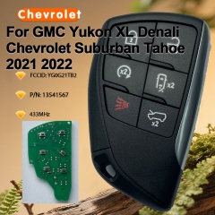 FCCID: YG0G21TB2 PN: 13541567 Smart Remote Key 433MHz 6 Button Fob for GMC Yukon XL Denali Chevrolet Suburban Tahoe 2021 2022