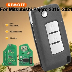 M6370B882 llave remota abatible 2 botones 433MHZ Fob para Mitsubishi Pajero 2015 2016 2017 2018 2019 2020 2021