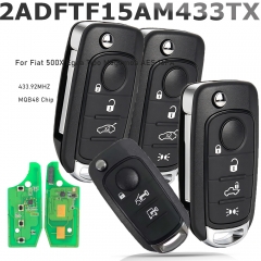 2ADFTF15AM433TX Remote Key Fob 3/4 Button 433.92MHz MQB48 Chip for Fiat 500X Egea Tipo Megamos AES 16FA