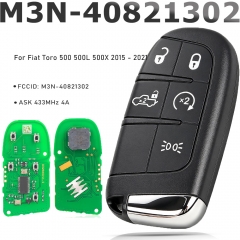 FCC ID: M3N-40821302 433MHz ASK 4A Chip Smart Remote Car Key For Fiat Toro 500 500L 500X 2015 2016 2017 2018 2019 2020 2021