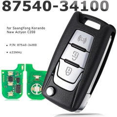 P/N: 87540-34100 433MHz llavero remoto de 3 botones para SsangYong Korando nuevo Actyon C200