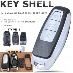 Carcasa de llave remota inteligente de 3 botones para Audi A6, C8, A7, A8, Q8 (2017, 2018, 2019 y 2020)